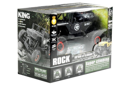 Ferngesteuertes Jeep R/C Auto 1:18 Schwarz Mit Akku Und Ladegerät