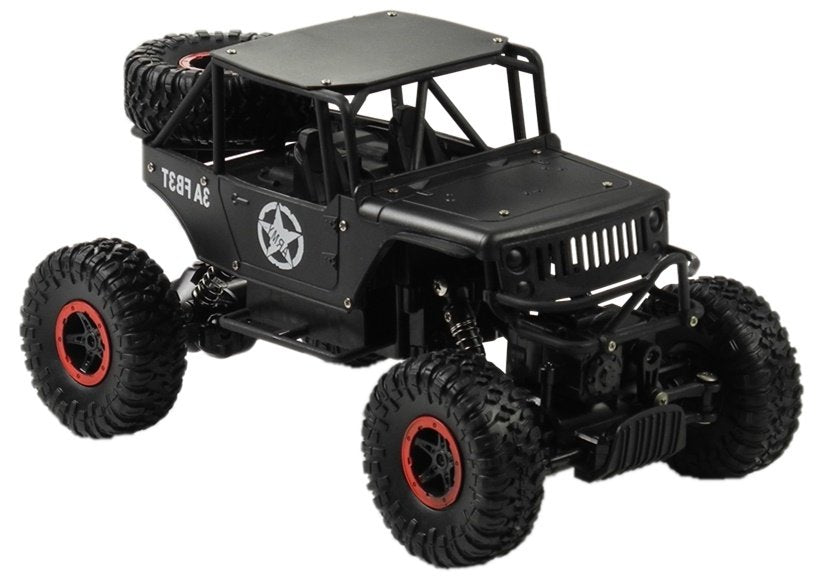 Ferngesteuertes Jeep R/C Auto 1:18 Schwarz Mit Akku Und Ladegerät