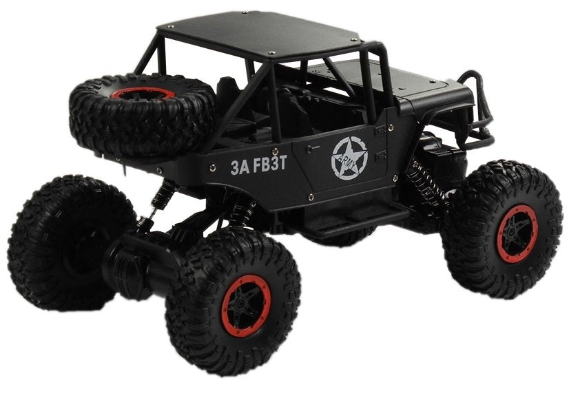 Ferngesteuertes Jeep R/C Auto 1:18 Schwarz Mit Akku Und Ladegerät