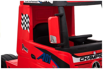 Kinderauto Mercedes Actros Rot  für Kinder von Drei bis Acht Jahren