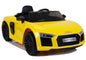 Children's car Audi R8 JJ2198 Yellow Leather seat EVA tires LED headlights 2x45W
