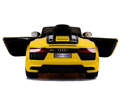 Children's car Audi R8 JJ2198 Yellow Leather seat EVA tires LED headlights 2x45W