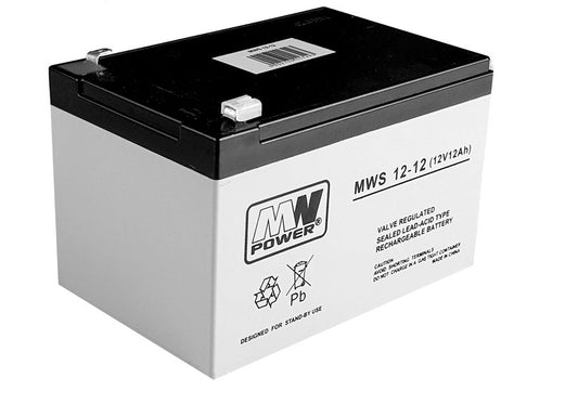 AGM gel battery for a car for a 12V12Ah battery