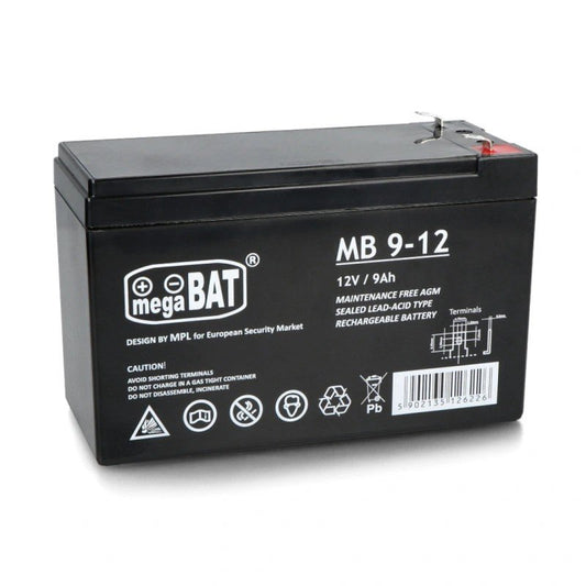 AGM gel battery for a car for a 12V9Ah battery