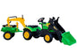 Traktor mit Anhänger und Schaufel Benson Bagger Grün