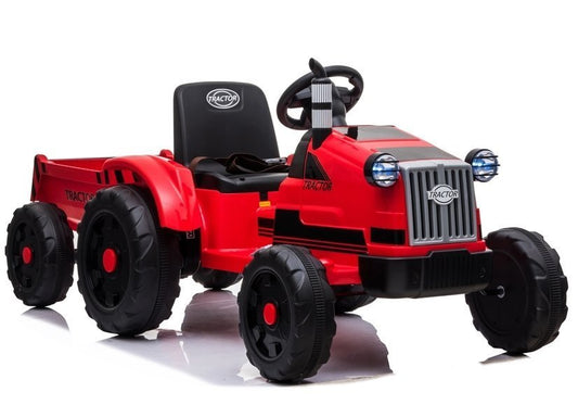 Elektro Kindertraktor mit Anhänger YSA730-2 Rot 12V 7Ah