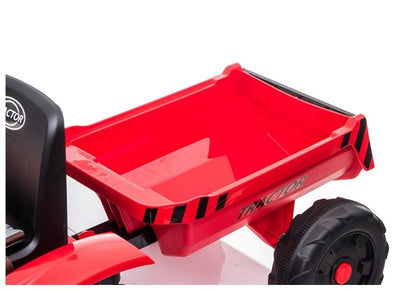 Elektro Kindertraktor mit Anhänger YSA730-2 Rot 12V 7Ah