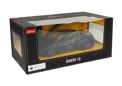 Ferngesteuertes Spielzeugauto BMW i8 Rastar 1 zu 14 Schwarz Automatik-Türen