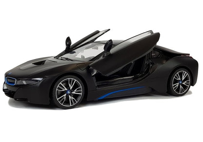 Ferngesteuertes Spielzeugauto BMW i8 Rastar 1 zu 14 Schwarz Automatik-Türen