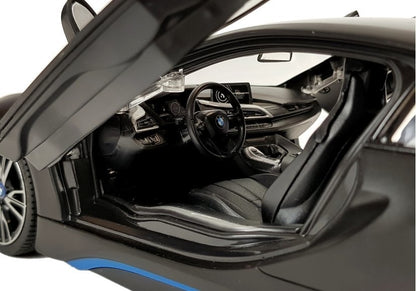 Ferngesteuertes Spielzeugauto BMW i8 Rastar 1 zu 14 Schwarz Automatik-Türen