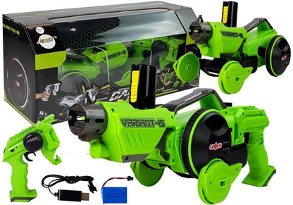 Ferngesteuertes Spielzeugauto Gun Launcher 2 in 1 mit Schaumstoffscheiben Grün