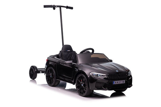 Elektro Kinderauto BMW M5 Mit Plattform Für Eltern Schwarz Lackiert