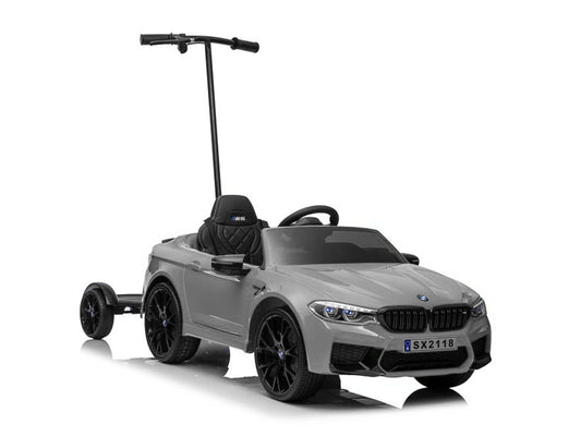 Elektro Kindermotorrad BMW M5 Silber mit Plattform für Eltern