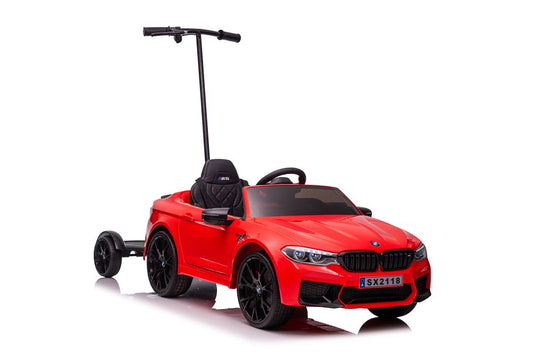Elektro Kinderauto BMW M5 Mit Plattform Für Eltern Rot Lackiert