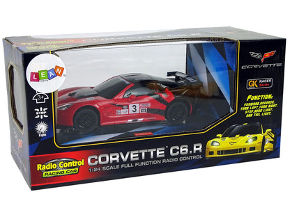 Ferngesteuertes Spielzeugauto Sportwagen R/C 1:24 Corvette C6.R Rot 2.4 G Mit Lichtern