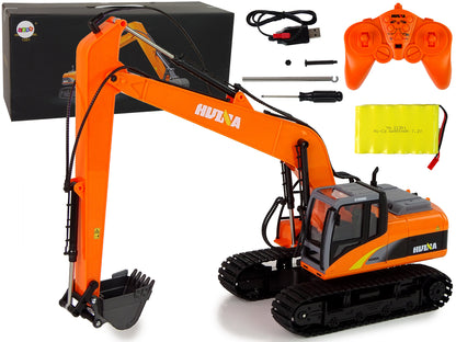 Ferngesteuerter Raupenbagger 2.4GHz Mit LED-Leuchten Und 15 Funktionen